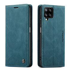 Leather Case Stands Flip Cover Holder C01S for Samsung Galaxy A12 Blue
