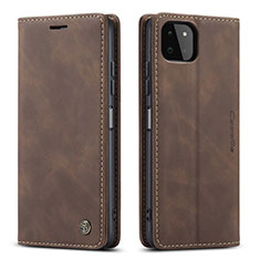 Leather Case Stands Flip Cover Holder C01S for Samsung Galaxy A22s 5G Brown
