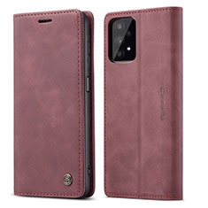 Leather Case Stands Flip Cover Holder C01S for Samsung Galaxy A32 5G Red Wine
