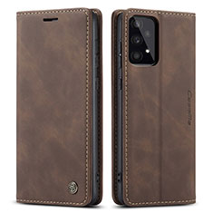 Leather Case Stands Flip Cover Holder C01S for Samsung Galaxy A33 5G Brown