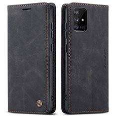 Leather Case Stands Flip Cover Holder C01S for Samsung Galaxy A51 4G Black