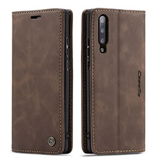Leather Case Stands Flip Cover Holder C01S for Samsung Galaxy A70S Brown