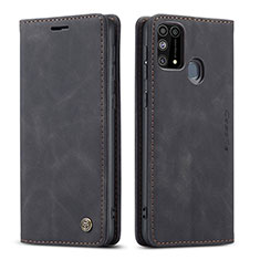 Leather Case Stands Flip Cover Holder C01S for Samsung Galaxy M31 Black