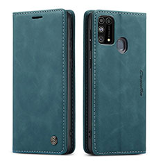 Leather Case Stands Flip Cover Holder C01S for Samsung Galaxy M31 Prime Edition Blue