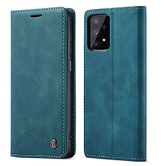 Leather Case Stands Flip Cover Holder C01S for Samsung Galaxy M32 5G Blue