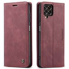 Leather Case Stands Flip Cover Holder C01S for Samsung Galaxy M53 5G Red Wine