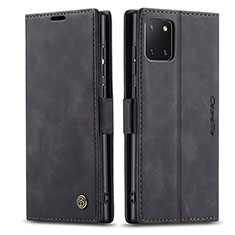 Leather Case Stands Flip Cover Holder C01S for Samsung Galaxy M60s Black