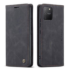 Leather Case Stands Flip Cover Holder C01S for Samsung Galaxy M80S Black