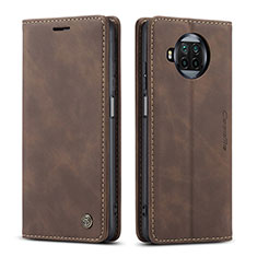 Leather Case Stands Flip Cover Holder C01S for Xiaomi Mi 10T Lite 5G Brown