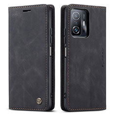Leather Case Stands Flip Cover Holder C01S for Xiaomi Mi 11T 5G Black
