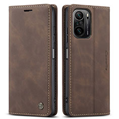 Leather Case Stands Flip Cover Holder C01S for Xiaomi Mi 11X Pro 5G Brown