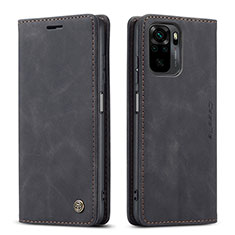 Leather Case Stands Flip Cover Holder C01S for Xiaomi Redmi Note 10S 4G Black