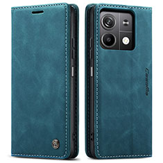 Leather Case Stands Flip Cover Holder C01S for Xiaomi Redmi Note 13 5G Blue