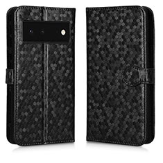 Leather Case Stands Flip Cover Holder C01X for Google Pixel 6 5G Black