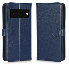 Leather Case Stands Flip Cover Holder C01X for Google Pixel 6 5G Blue