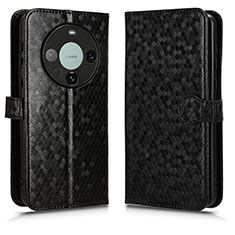 Leather Case Stands Flip Cover Holder C01X for Huawei Mate 60 Pro Black