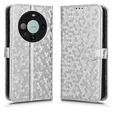 Leather Case Stands Flip Cover Holder C01X for Huawei Mate 60 Pro+ Plus Silver