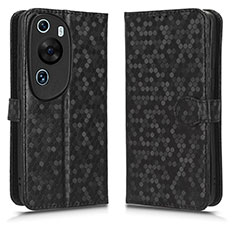 Leather Case Stands Flip Cover Holder C01X for Huawei P60 Art Black