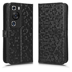 Leather Case Stands Flip Cover Holder C01X for Huawei P60 Pro Black