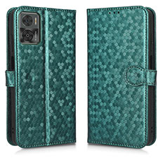 Leather Case Stands Flip Cover Holder C01X for Motorola Moto E22 Green