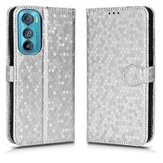 Leather Case Stands Flip Cover Holder C01X for Motorola Moto Edge 30 5G Silver