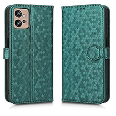Leather Case Stands Flip Cover Holder C01X for Motorola Moto G32 Green