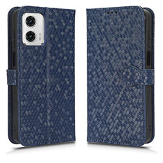 Leather Case Stands Flip Cover Holder C01X for Motorola Moto G53 5G Blue