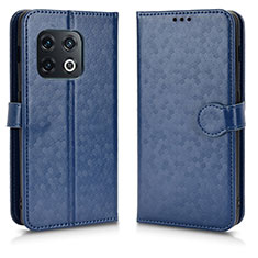Leather Case Stands Flip Cover Holder C01X for OnePlus 10 Pro 5G Blue