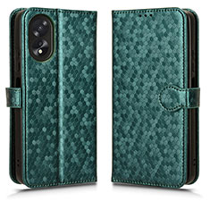 Leather Case Stands Flip Cover Holder C01X for Oppo A18 Green