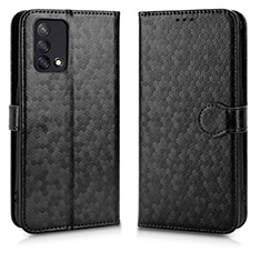 Leather Case Stands Flip Cover Holder C01X for Oppo A74 4G Black