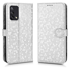 Leather Case Stands Flip Cover Holder C01X for Oppo A95 4G Silver