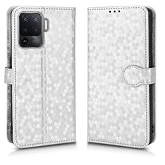 Leather Case Stands Flip Cover Holder C01X for Oppo F19 Pro+ Plus 5G Silver