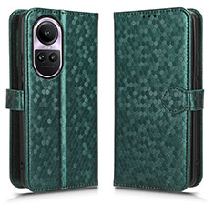 Leather Case Stands Flip Cover Holder C01X for Oppo Reno10 Pro 5G Green