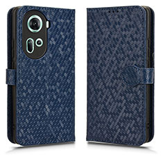 Leather Case Stands Flip Cover Holder C01X for Oppo Reno11 5G Blue