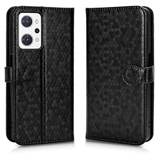 Leather Case Stands Flip Cover Holder C01X for Oppo Reno7 A Black