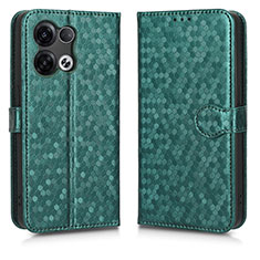 Leather Case Stands Flip Cover Holder C01X for Oppo Reno8 Pro+ Plus 5G Green