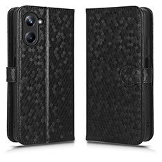 Leather Case Stands Flip Cover Holder C01X for Realme 10 4G Black