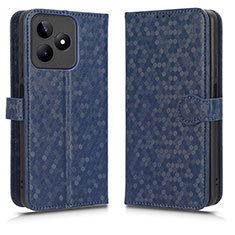 Leather Case Stands Flip Cover Holder C01X for Realme C51 Blue