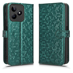 Leather Case Stands Flip Cover Holder C01X for Realme C51 Green