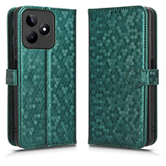 Leather Case Stands Flip Cover Holder C01X for Realme C53 India Green