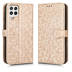 Leather Case Stands Flip Cover Holder C01X for Samsung Galaxy A12 Gold