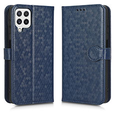 Leather Case Stands Flip Cover Holder C01X for Samsung Galaxy F22 4G Blue