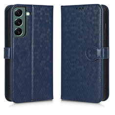Leather Case Stands Flip Cover Holder C01X for Samsung Galaxy S22 Plus 5G Blue