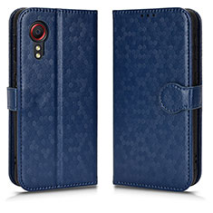 Leather Case Stands Flip Cover Holder C01X for Samsung Galaxy XCover 5 SM-G525F Blue