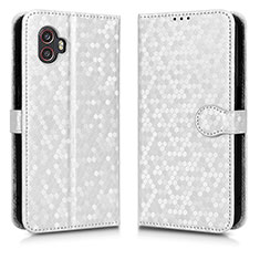 Leather Case Stands Flip Cover Holder C01X for Samsung Galaxy XCover 6 Pro 5G Silver