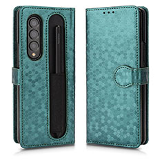Leather Case Stands Flip Cover Holder C01X for Samsung Galaxy Z Fold3 5G Green
