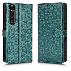 Leather Case Stands Flip Cover Holder C01X for Sony Xperia 1 III Green