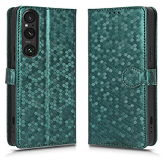 Leather Case Stands Flip Cover Holder C01X for Sony Xperia 1 V Green