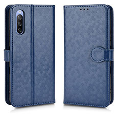 Leather Case Stands Flip Cover Holder C01X for Sony Xperia 10 III Blue