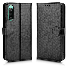 Leather Case Stands Flip Cover Holder C01X for Sony Xperia 10 IV Black